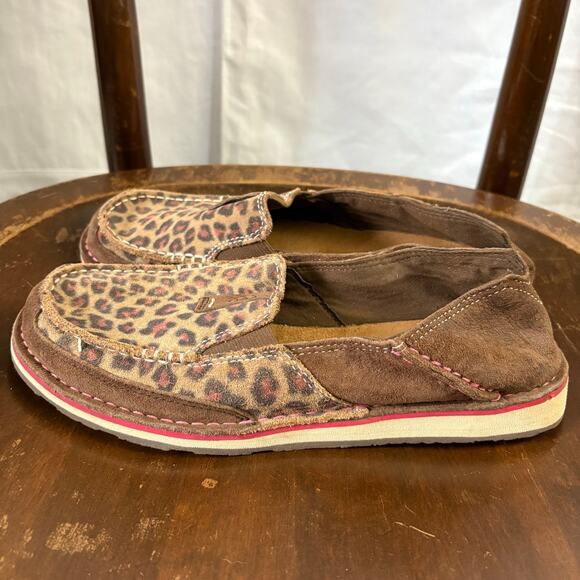 Ariat  Leopard Suede Brown Pink Slip On Cruiser Loafers Shoes Size 8 B - Picture 6 of 7
